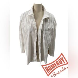 Reformation White Striped Men's Shirt